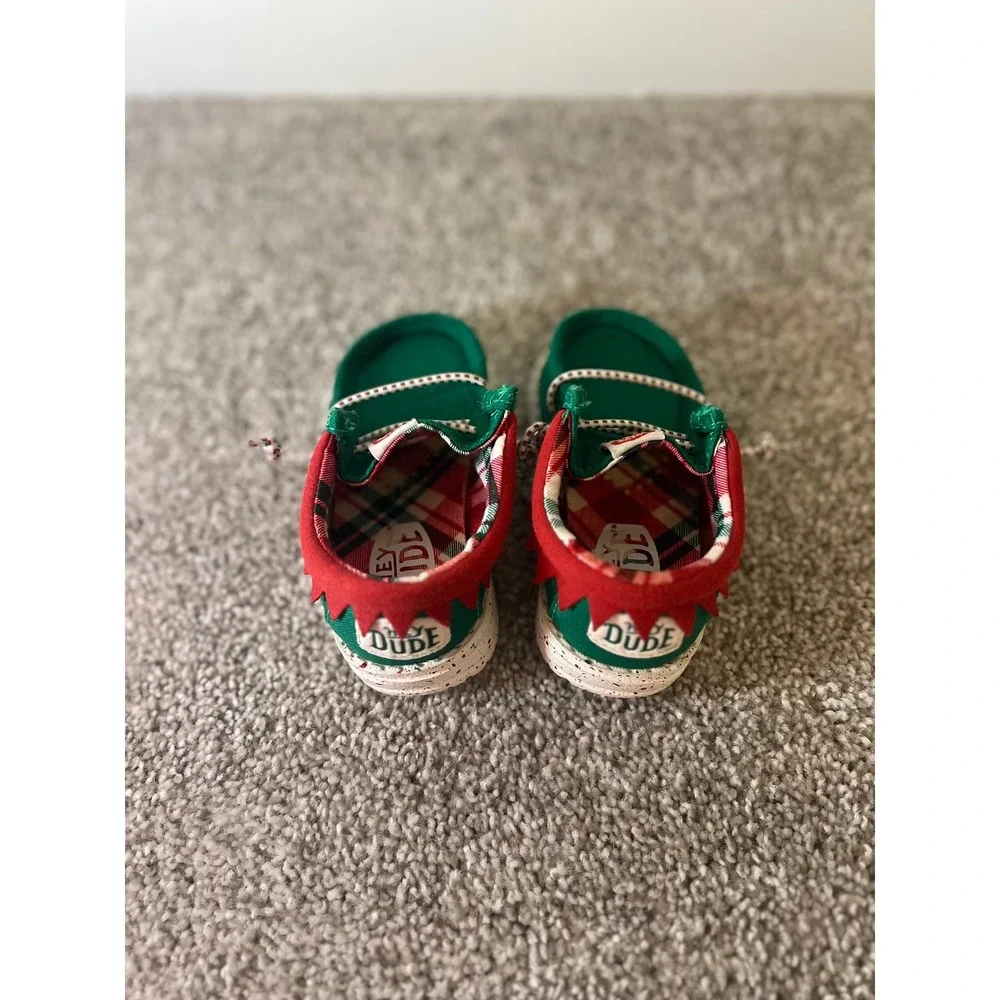 Hey Dude Wally Holiday Elf Toddler Shoes Christmas Loafers C5 42147-3XX